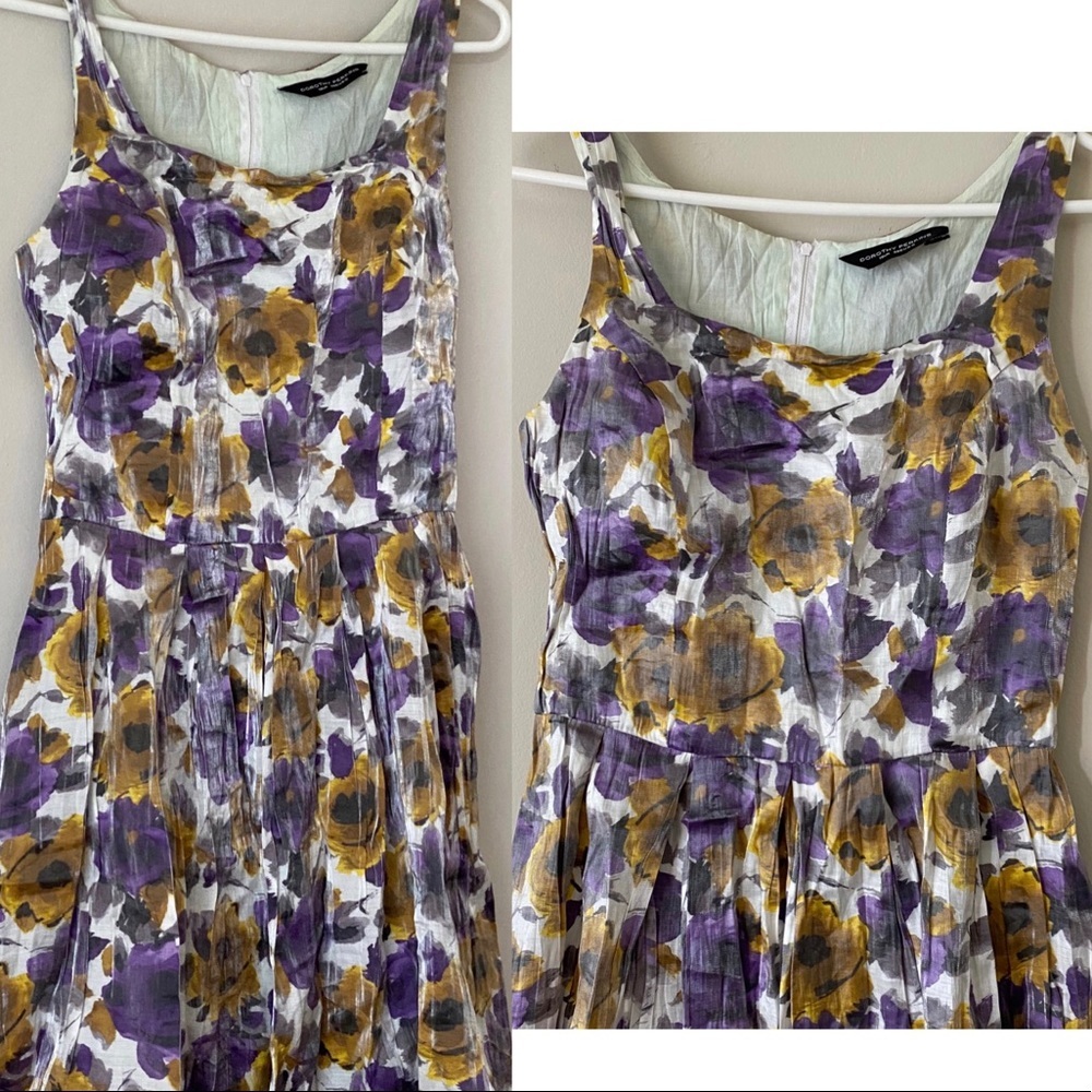 🛍 Dorothy Perkins Floral Dress Purple 10 UK/ 6 US - Picture 3 of 16